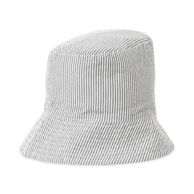 ENGINEERED GARMENTS Bucket Hat "Navy Cotton Seersucker Stripe"