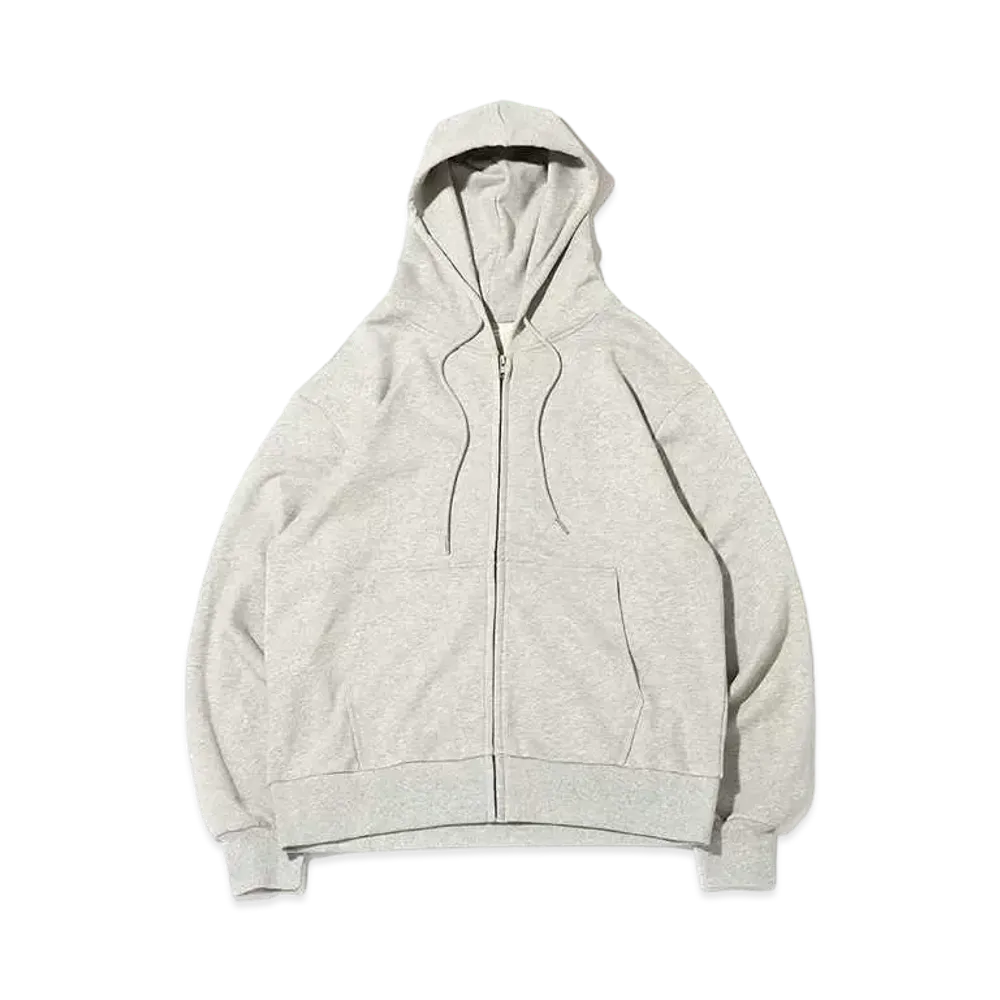 atmos pink Logo Embroidery Big Zip Hoodie "Gray"