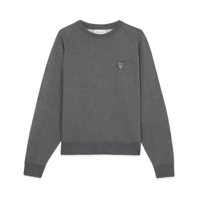 Maison Kitsune Bold Fox Head Patch Oversized Sweatshirt "Dark Grey Melange"