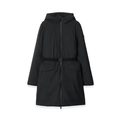 Burberry Women's Mid-length Hooded Nylon Coat "Black"