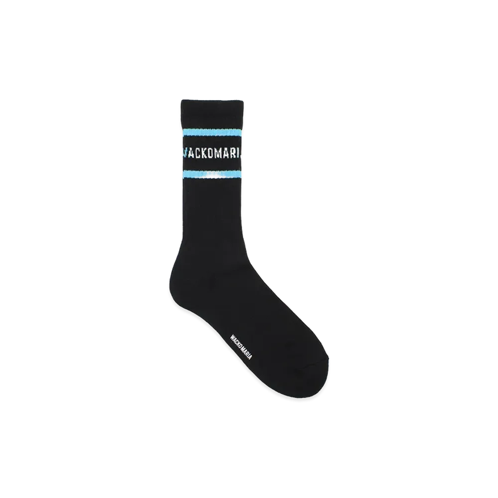 WACKO MARIA Logo Jacquard Socks "Black/Blue"