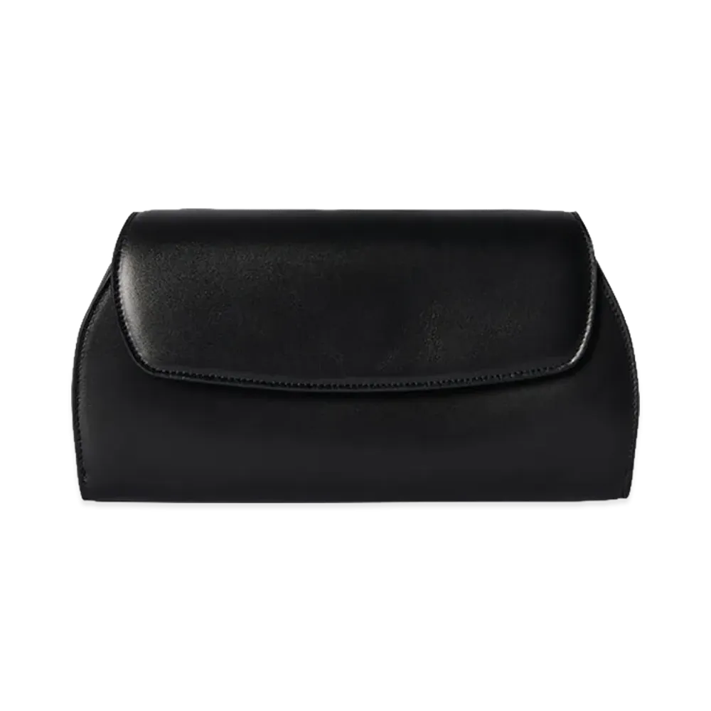 The Row Women's Curved Leather Clutch Bag "Black"