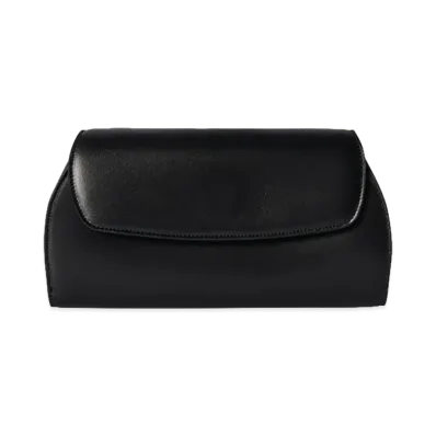 The Row Women's Curved Leather Clutch Bag "Black"