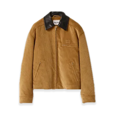 MIU MIU Padded Corduroy Blouson "Sand Beige"