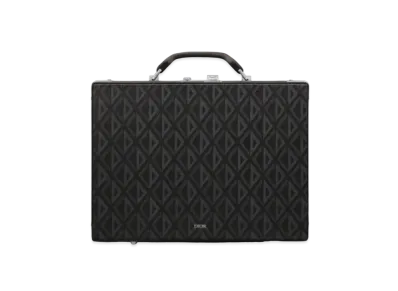 Dior Lock Brief Case CD Diamond Canvas "Black"