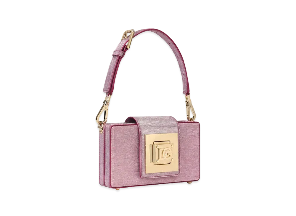 Dolce&Gabbana Box Clutch Lelex Fabric DG Closure "Pink"