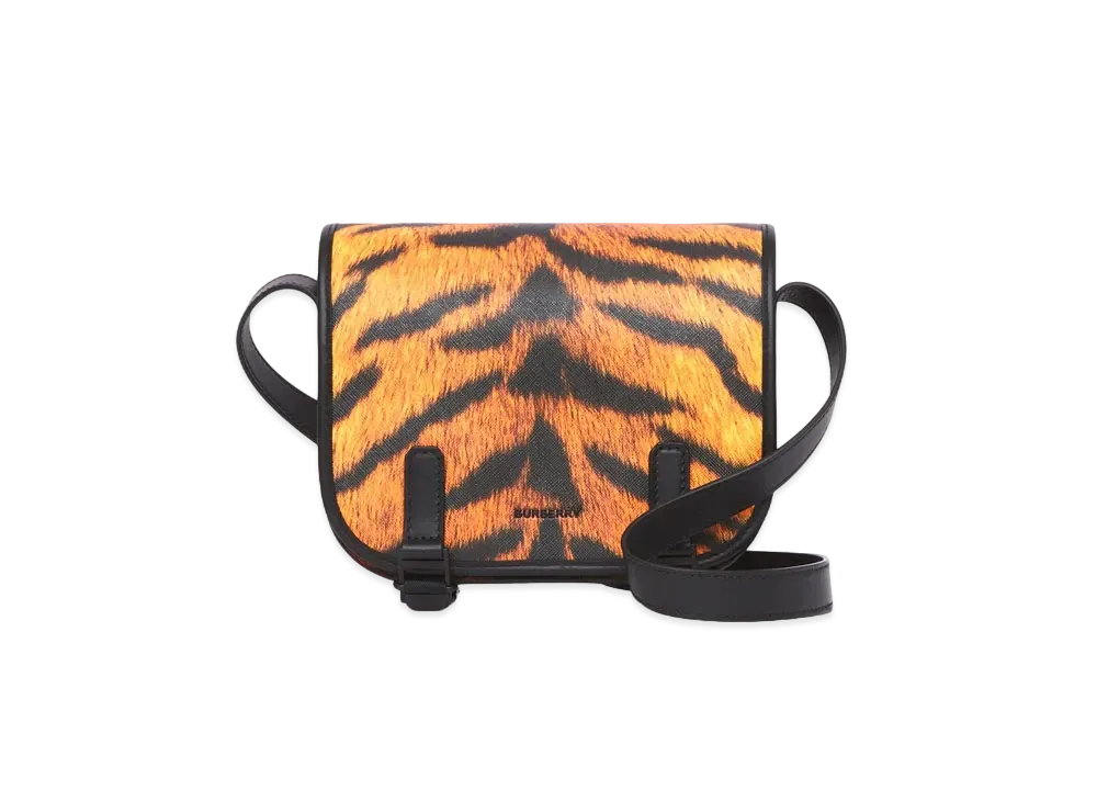 BURBERRY Tiger Print Messenger Bag "Black/Orange"