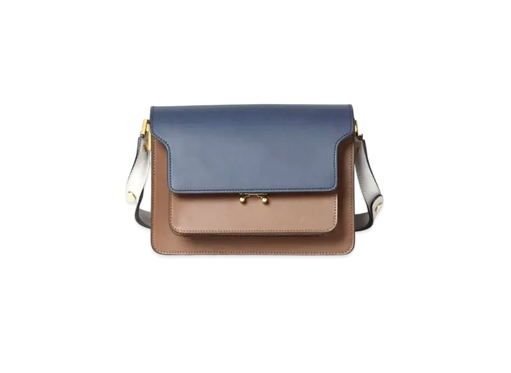 Marni TRUNK Bag in Smooth Calf "Blue/Brown/White"