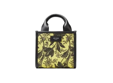 JIMMY CHOO SHOPPER TOTE/S Pais Leafabric Nappa Leather Bag "Lime"