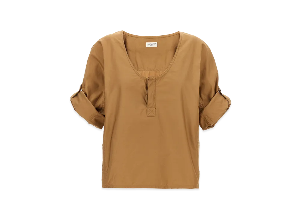 Saint Laurent Women's Twill Blouse "Beige"