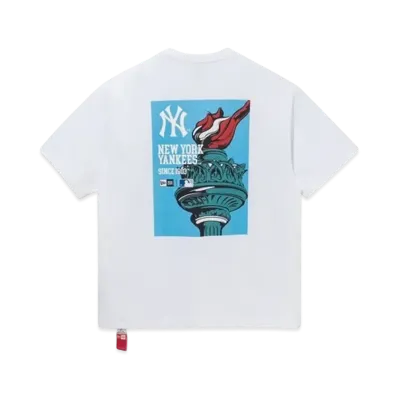 NEW ERA Short Sleeve T-shirt MLB Apparel New York Yankees Poster Logo "White"