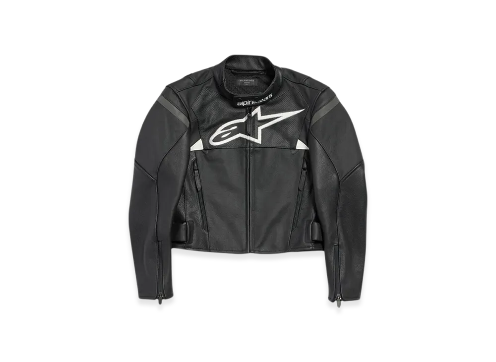 BALENCIAGA Women's Upcycled Racer Jacket "Black White"