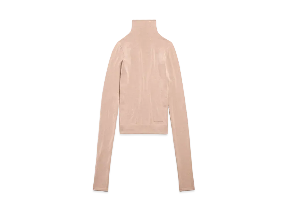 BALENCIAGA Women's Turtleneck in Tubular Jersey "Light Beige"