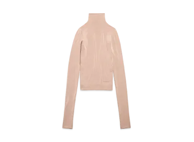 BALENCIAGA Women's Turtleneck in Tubular Jersey "Light Beige"