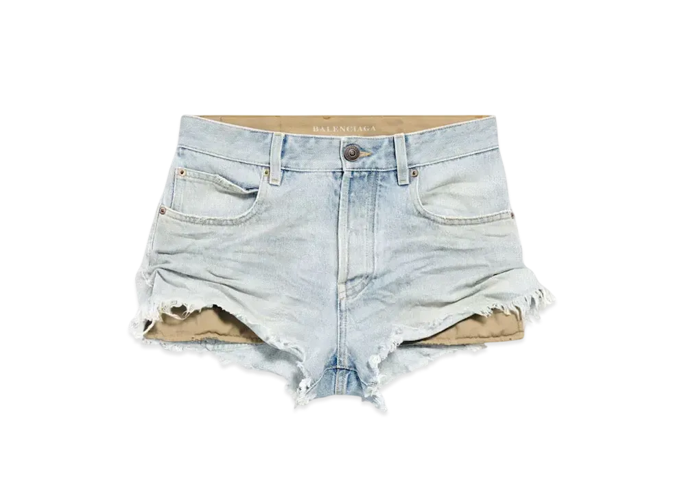 BALENCIAGA Women's Mini Shorts "Light Blue"