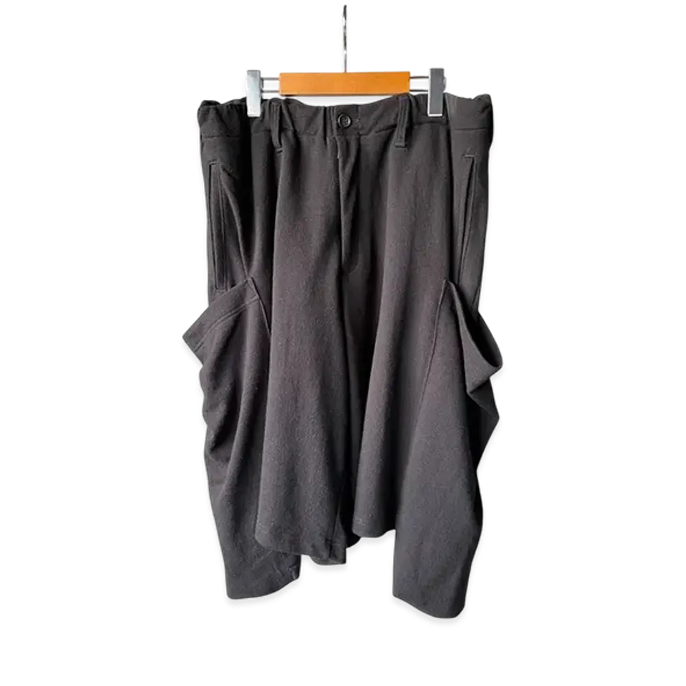 Yohji Yamamoto POUR HOMME Horizontal Decay Big Pocket Pants "Black"