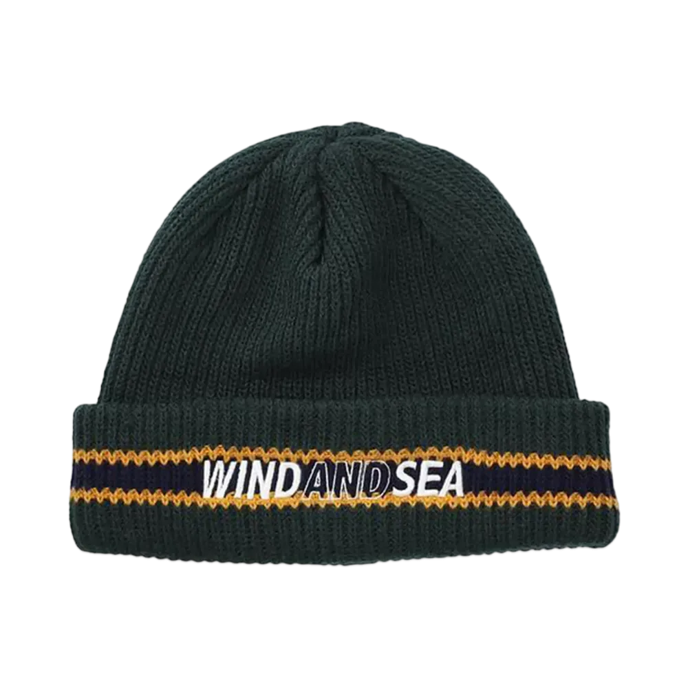 WIND AND SEA Logo Line Knit Cap "Green"