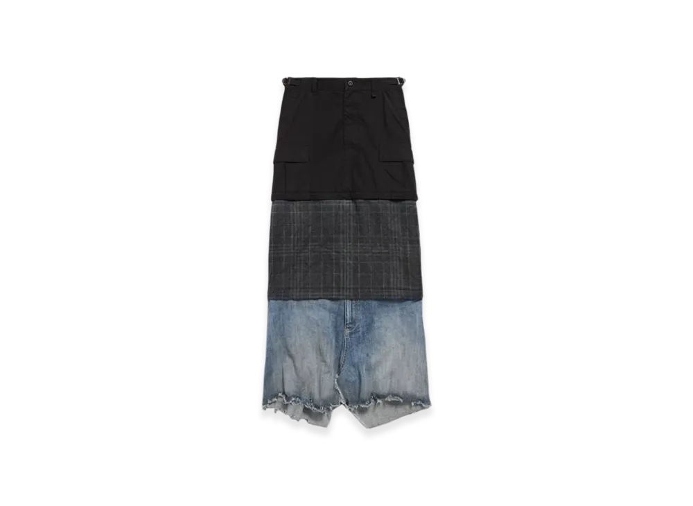 BALENCIAGA Women's Maxi Layered Cargo Skirt "Multicolor"
