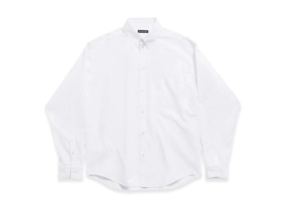 BALENCIAGA Cotton Poplin Texture Shirt "White"