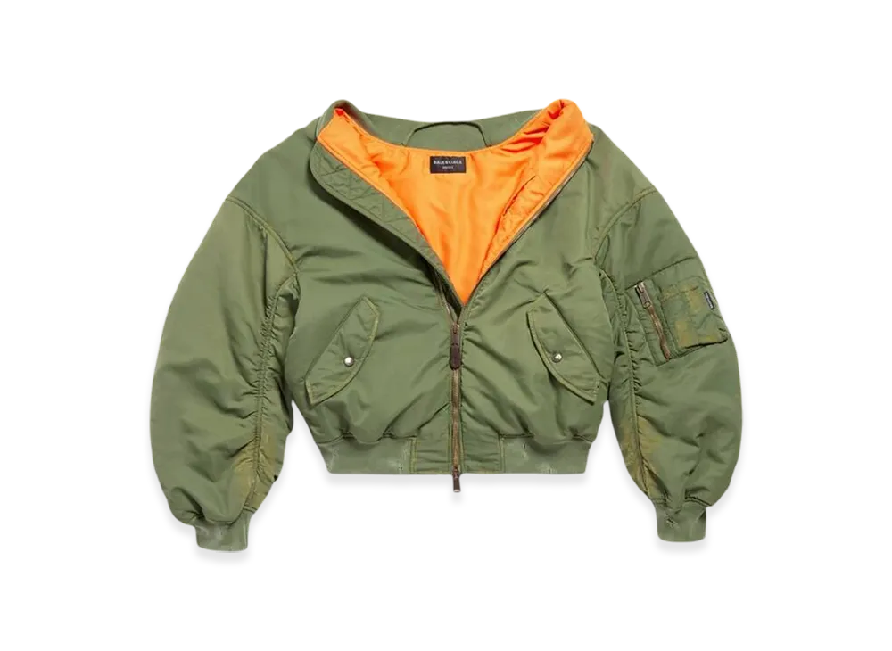 BALENCIAGA Off Shoulder Bomber "Dark Green"
