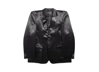 BALENCIAGA Men's Boxy Jacket Cotton Mirror Satin "Black"