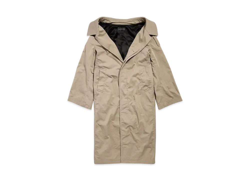 BALENCIAGA Women's Off Shoulder Carcoat "Beige"
