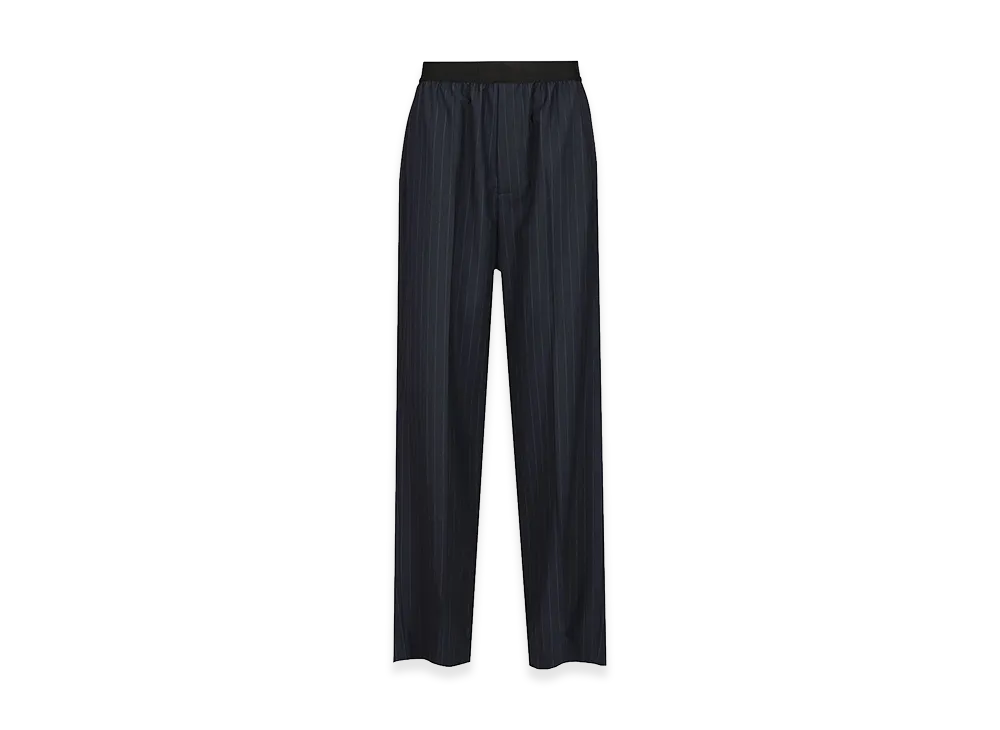 BALENCIAGA Women's Pinstriped Trousers With Elasticated Waist "Blue"
