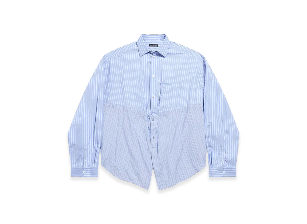 BALENCIAGA Cut Up Shirt Oversized "Light Blue White"