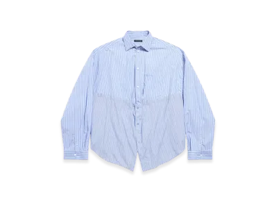BALENCIAGA Cut Up Shirt Oversized "Light Blue White"