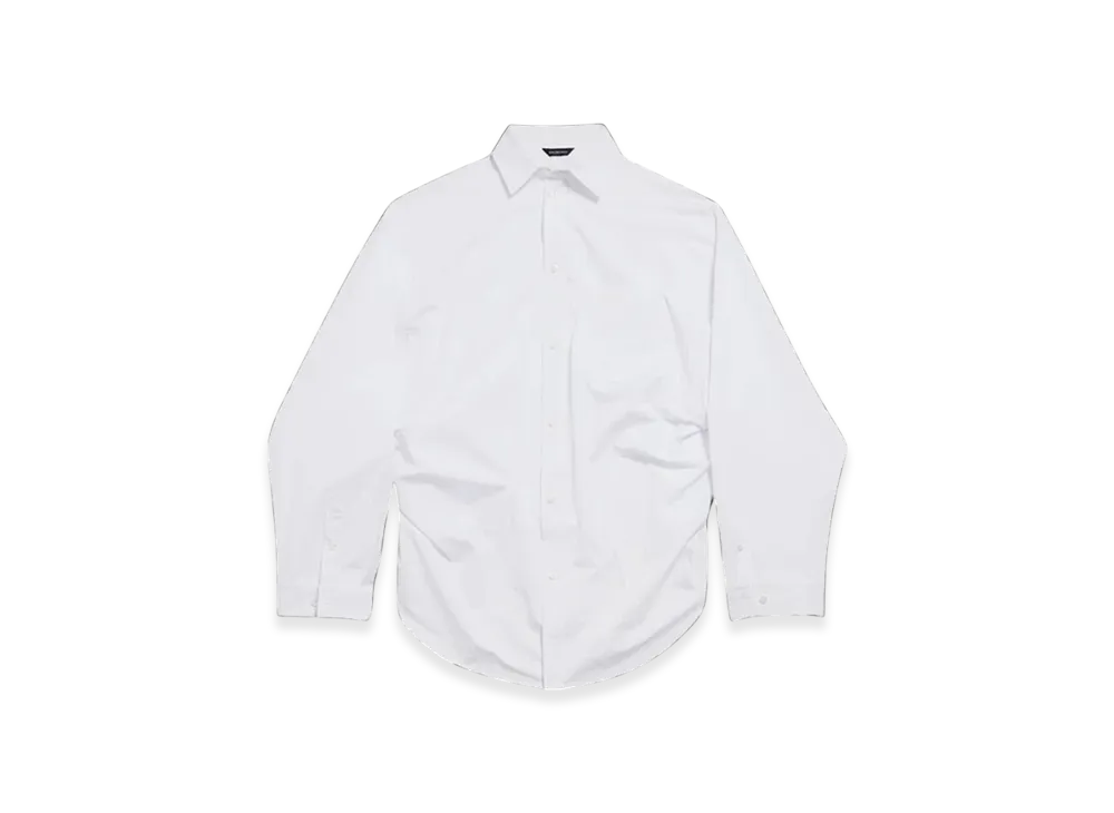 BALENCIAGA Women's Asymmetric Shirt Large Fit "White"