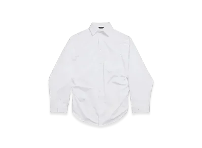 BALENCIAGA Women's Asymmetric Shirt Large Fit "White"