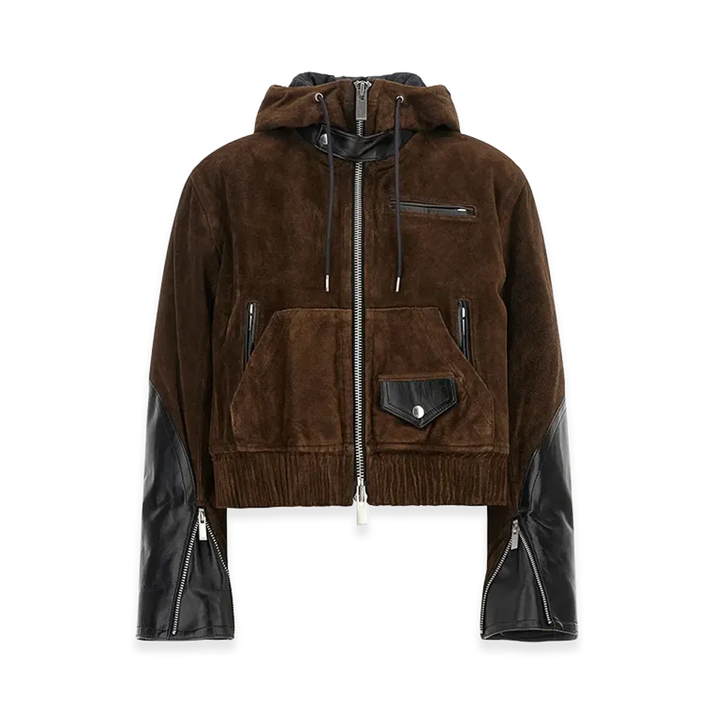 sacai Women's Suede Jacket "Brown"