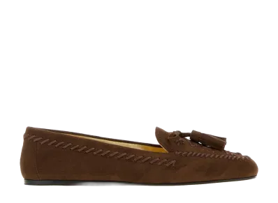 PRADA Women's Suede Loafers "Brown"