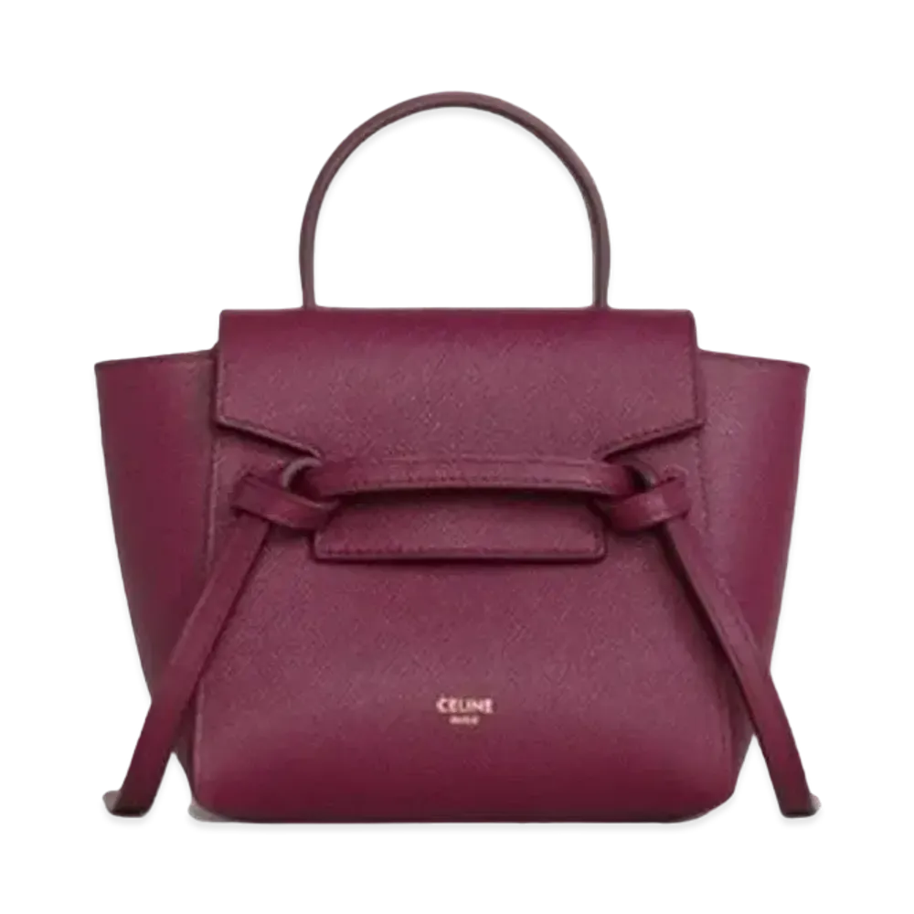 CELINE Pico Belt Bag in Grained Calfskin "Acai"