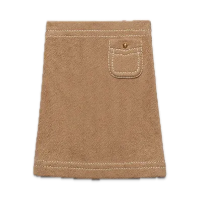 PRADA Cotton Mini Skirt "Light Beige"