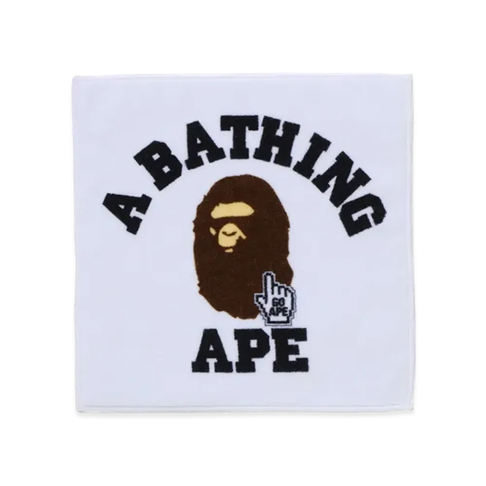 A BATHING APE Go Ape Pointer College Hand Towel "White"