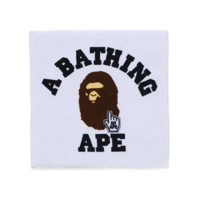 A BATHING APE Go Ape Pointer College Hand Towel "White"