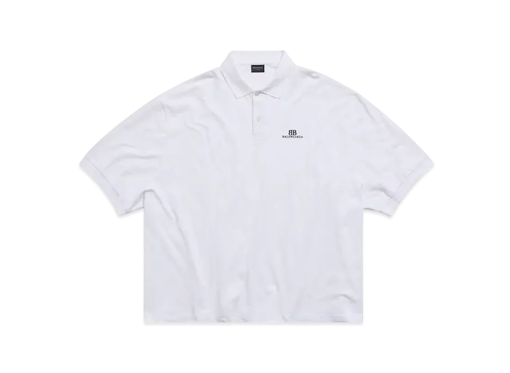 BALENCIAGA Men's BB Classic Polo Shirt Oversized "White"