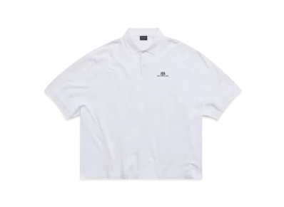 BALENCIAGA Men's BB Classic Polo Shirt Oversized "White"