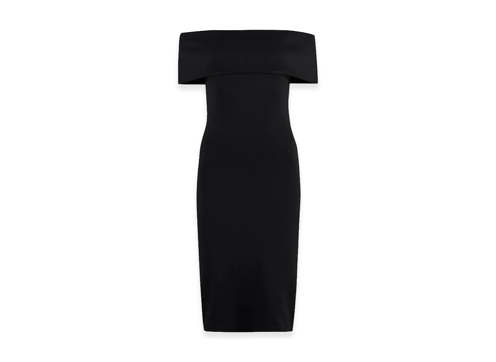 Bottega Veneta Women's Off-The-Shoulder Midi Dress "Black"
