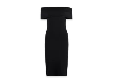 Bottega Veneta Women's Off-The-Shoulder Midi Dress "Black"