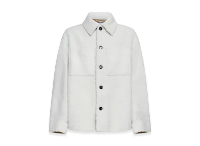 Bottega Veneta Chalk Shearling Oversize Shirt "White"