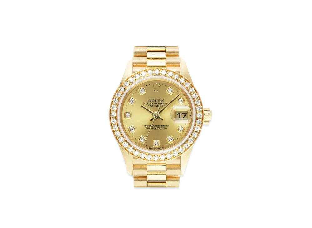 ROLEX Lady-Datejust 10P Diamonds "Champagne/Yellow Gold"