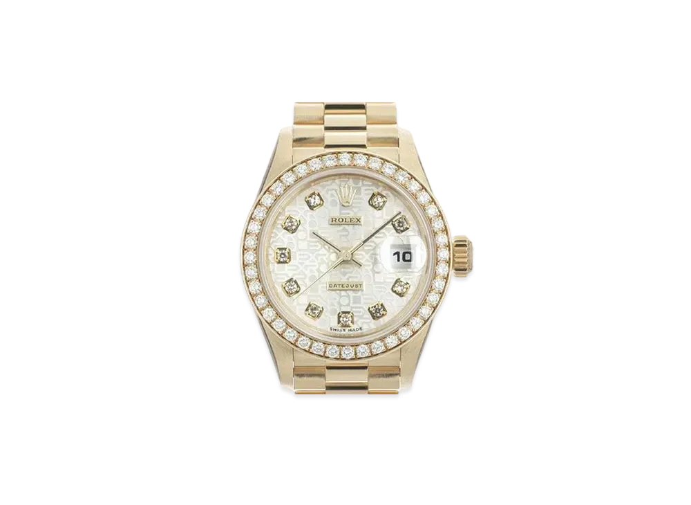 ROLEX Lady-Datejust 10P Diamonds "Silver Computer/Yellow Gold"