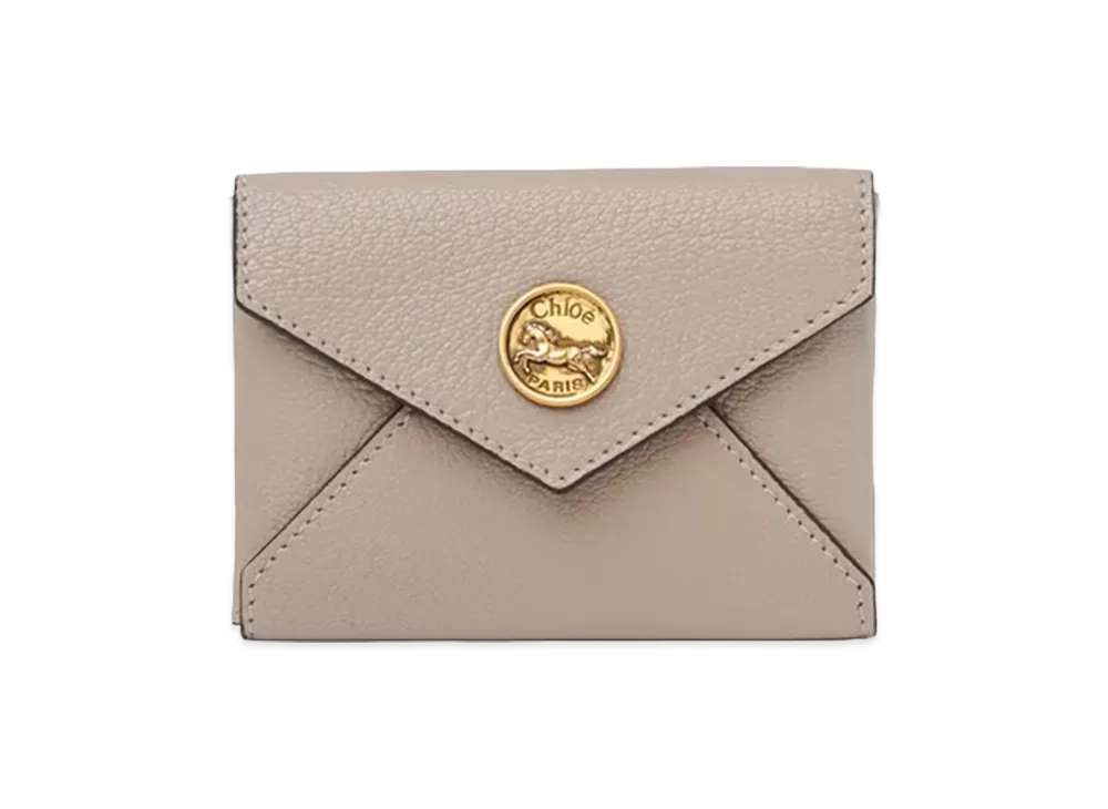 Chloe Women's Grain Leather Envelope Card Holder "Motty Grey"