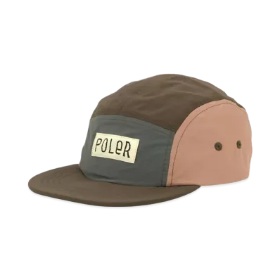 POLeR Nylon 5-Panel Canvas Cap "CoralBrown"
