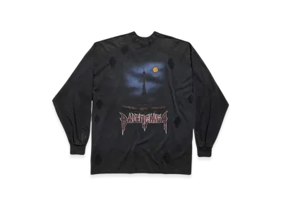 BALENCIAGA Paris Moon Double Front Oversized Long Sleeve T-Shirt "Black"