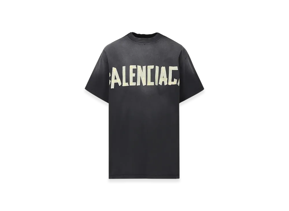 BALENCIAGA Tape Type Logo Oversized T-Shirt "Black"