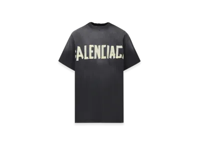 BALENCIAGA Tape Type Logo Oversized T-Shirt "Black"