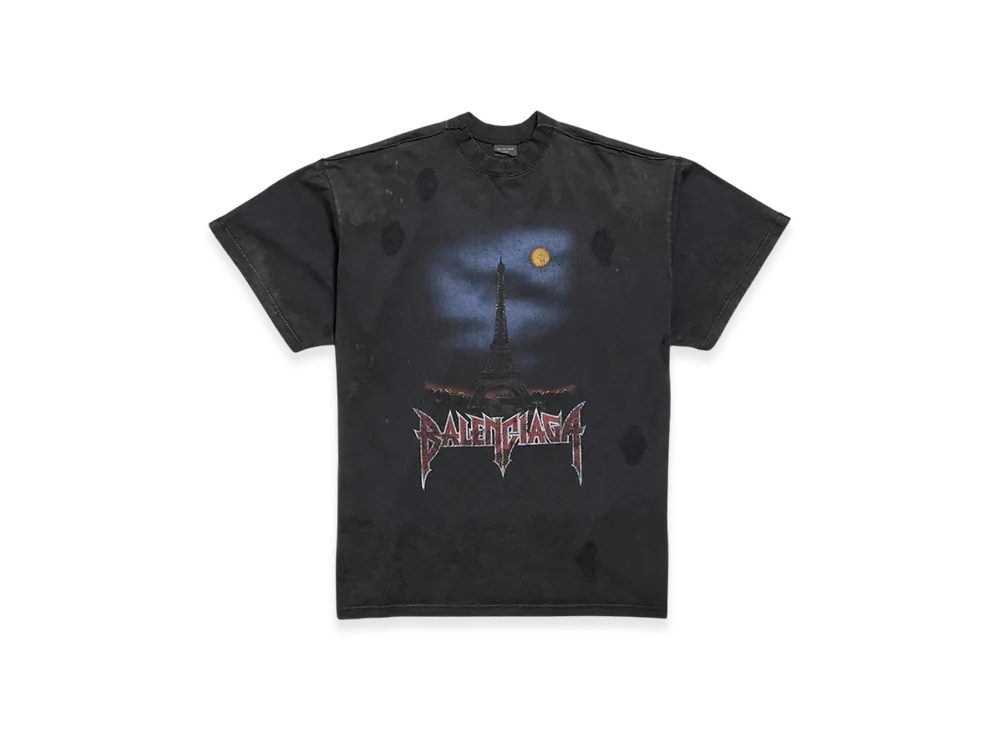 BALENCIAGA Paris Moon Double Front T-Shirt Oversized "Black"